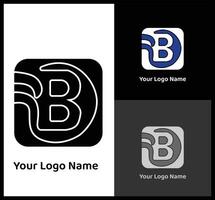 Abstract Monogram B Logo Design for Digital and Technology Brands vector