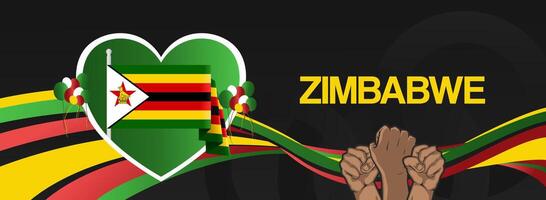 Happy national day of Zimbabwe vector