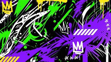 Raw and mutiples colors of digital graffiti with throw-up, hand-drawn, grunge and tagging splatter effects vector