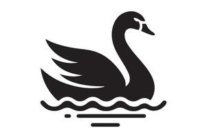 Black Swan Illustration in Silhouette Style vector