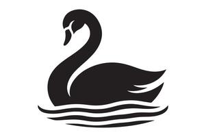 Elegant Swan Bird Silhouette Icon in Format vector
