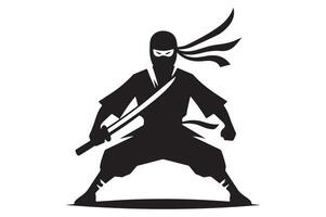 Simple Ninja Figure Icon Design vector