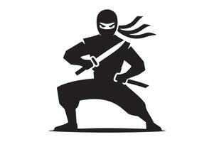 Stealth Ninja Silhouette Icon Design vector