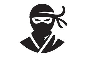Ninja Masked Warrior Silhouette Icon vector