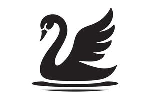 Black Swan Silhouette Icon for Design vector