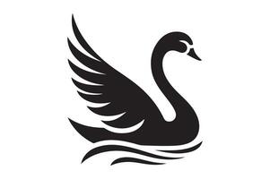 Stylized Black Swan Silhouette Graphic vector