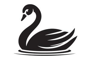 Elegant Black Swan Silhouette in Format vector