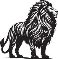 Lion Silhouette Art Illustration with White Background vector