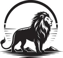 Lion King Silhouette Art Illustration with White Background vector