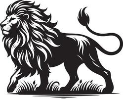 Angry Lion Silhouette Art with White Background vector