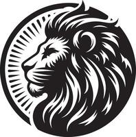 Lion Head Silhouette Art Illustration with White Background vector