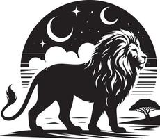 Lion Silhouette Art Illustration with White Background vector