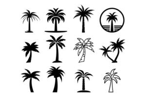Palm tree icon logo design template isolated illustration vector