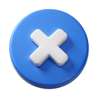 Multiply Cross 3d icon button in a round circle Math symbol Clipping Path Cut Out Transparent png
