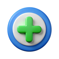 Plus Addition 3d icon Button in a round circle Math symbol Clipping Path Cut Out Transparent png