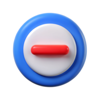 Minus 3d icon button in a round circle Math symbol Clipping Path Cut Out Transparent png