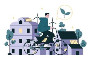 Environment protection and reduction of carbon footprint. Character vector