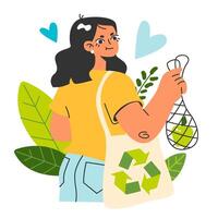 Zero waste movement. Environmental protection and social responsibility vector