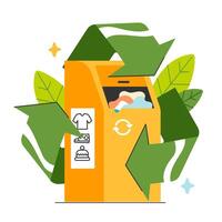 Zero waste and circular economy. Fabric recycling for reducing waste vector