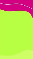 A green and pink background with a curved line video