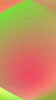 A green and red abstract background with a white square video
