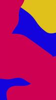 A colorful abstract painting with a blue and yellow background video