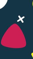 A colorful abstract illustration of a red and yellow triangle video