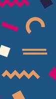 A blue background with various geometric shapes video