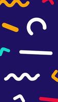 A colorful pattern with lines and shapes on a dark blue background video