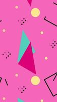 A pink and blue geometric pattern with triangles and squares video