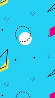 A blue background with geometric shapes and circles video