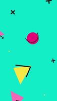 A colorful background with geometric shapes and arrows video