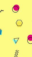 A yellow background with various geometric shapes video