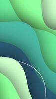 A green and blue abstract background with a white line video