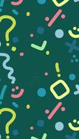 A colorful pattern with question marks and arrows video
