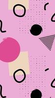 A pink and black pattern with shapes and circles video