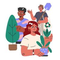 Sustainable living. Sustainability and eco friendly practices for every day vector