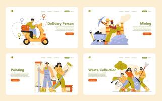 Working Professions. Flat Illustration vector