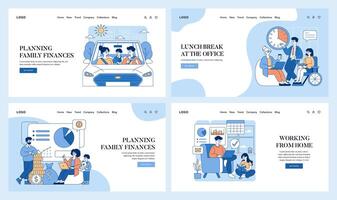 Middle Class Family. Flat Illustration vector
