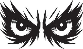 Glowering Eyes Create Silhouette vector