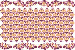 Abstract Floral and Geometric Seamless Pattern for Textile Design Featuring Colourful Blossoms Damask Motifs and Elegant Vintage Elements for Fashion Fabrics and Home Textiles vector