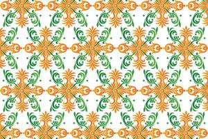 Seamless Abstract Floral and Geometric Pattern for Textile and Fabric Design with Colourful Blossoms and Vintage Paisley Elements vector