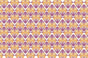 Abstract Floral and Geometric Seamless Pattern for Textile and Fabric Design Featuring Colourful Blossoms Elegant Ornamentation and Vintage Inspired Details vector