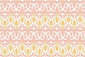 Colorful Abstract Floral and Geometric Seamless Pattern Design for Textile and Fabric Featuring Elegant Blossoms Damask Elements and Vintage Ornamentation for Fashion and Apparel vector