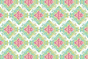 Abstract Floral and Geometric Seamless Pattern for Textile Design Featuring Colourful Flowers, Mandala, and Vintage Motifs vector