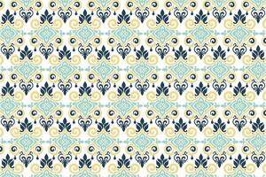 Abstract Floral and Geometric Seamless Pattern for Textiles and Fabrics Featuring Colourful Blossoms Damask Motifs and Vintage Details vector