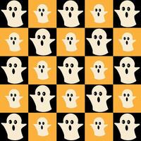 Geometric pattern Bauhaus Halloween of abstract shapes with horror holiday characters. vector