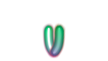 a green and blue letter v on a transparent background png