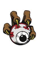 Creepy eyeball claw vector