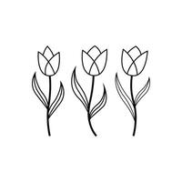 flower tulip icon design outline style vector